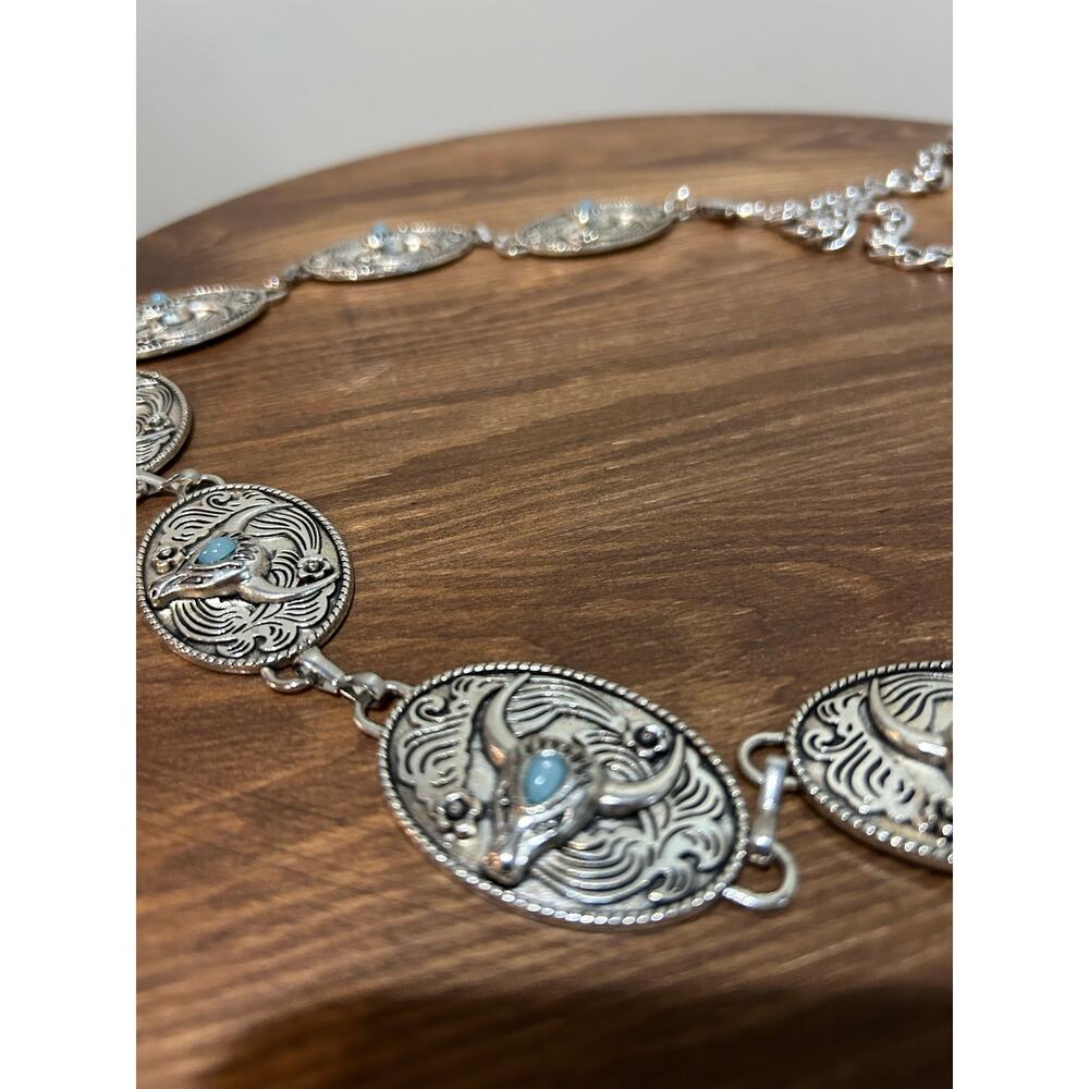 Longhorn Concho Chain Belt - Picture 4 of 4